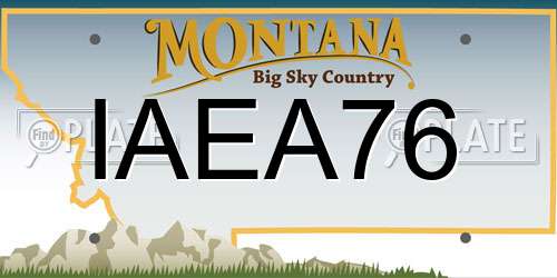 IAEA76 Montana License Plate