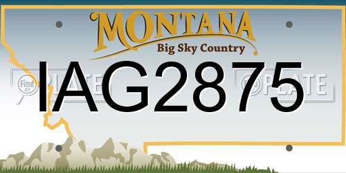 IAG2875 Montana License Plate