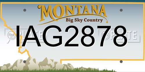 IAG2878 Montana License Plate