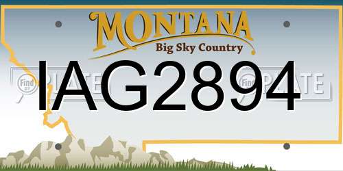 IAG2894 Montana License Plate