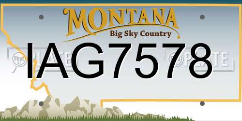 IAG7578 Montana License Plate