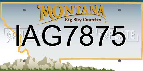 IAG7875 Montana License Plate