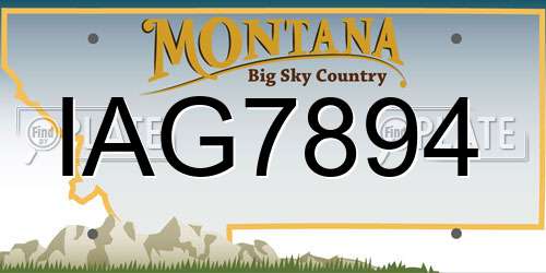 IAG7894 Montana License Plate