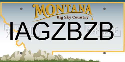 IAGZBZB Montana License Plate