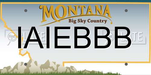 IAIEBBB Montana License Plate