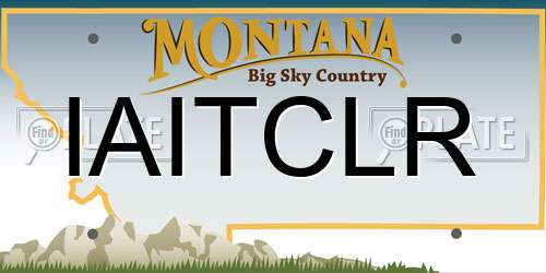 IAITCLR Montana License Plate