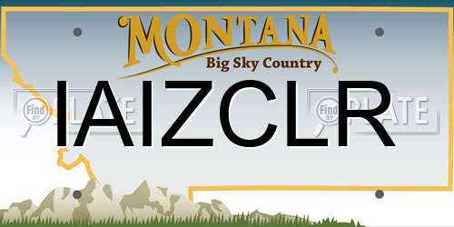 IAIZCLR Montana License Plate