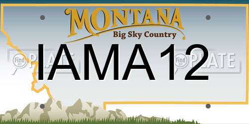 IAMA12 Montana License Plate