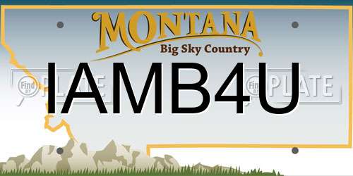IAMB4U Montana License Plate