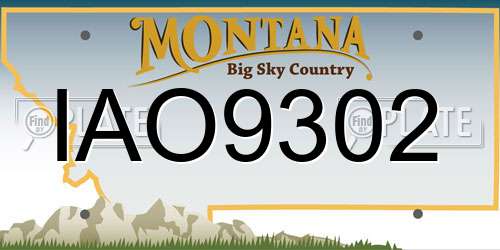 IAO9302 Montana License Plate
