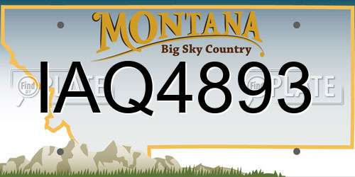 IAQ4893 Montana License Plate