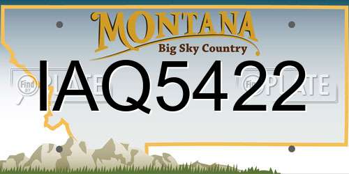 IAQ5422 Montana License Plate