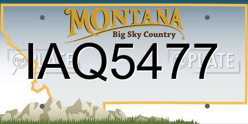 IAQ5477 Montana License Plate