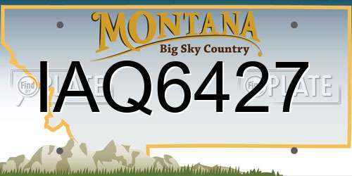 IAQ6427 Montana License Plate