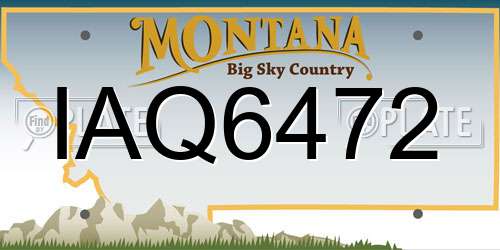 IAQ6472 Montana License Plate