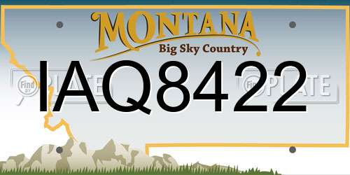 IAQ8422 Montana License Plate
