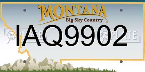 IAQ9902 Montana License Plate