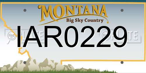 IAR0229 Montana License Plate