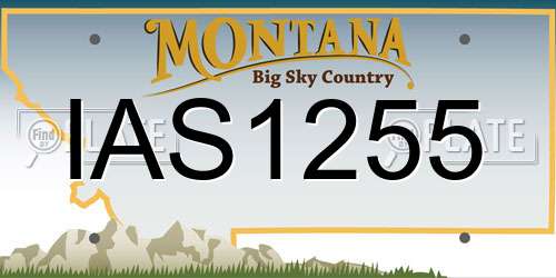 IAS1255 Montana License Plate