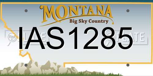 IAS1285 Montana License Plate