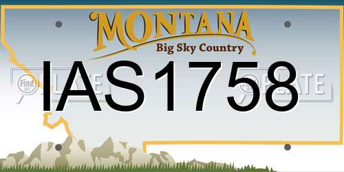 IAS1758 Montana License Plate