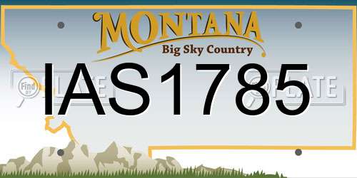 IAS1785 Montana License Plate