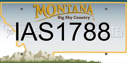 IAS1788 Montana License Plate