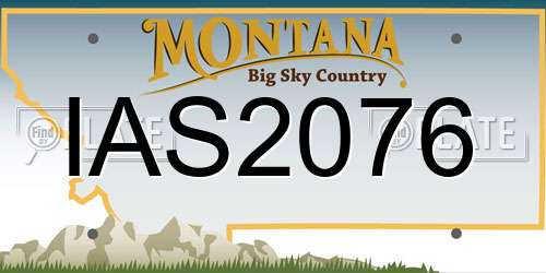 IAS2076 Montana License Plate