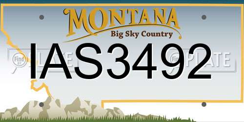 IAS3492 Montana License Plate