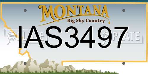 IAS3497 Montana License Plate