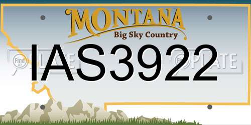 IAS3922 Montana License Plate