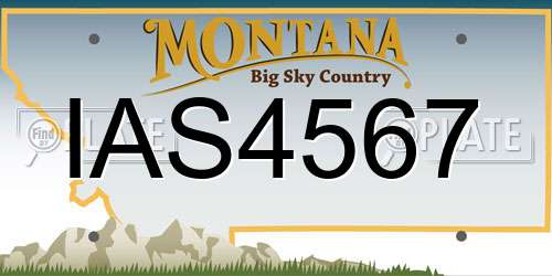 IAS4567 Montana License Plate