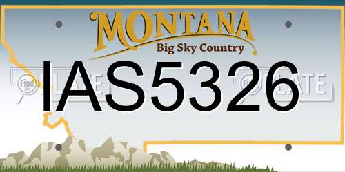 IAS5326 Montana License Plate