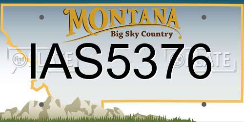 IAS5376 Montana License Plate