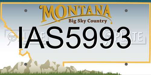 IAS5993 Montana License Plate