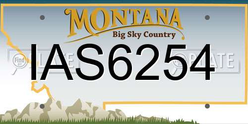 IAS6254 Montana License Plate