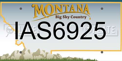 IAS6925 Montana License Plate