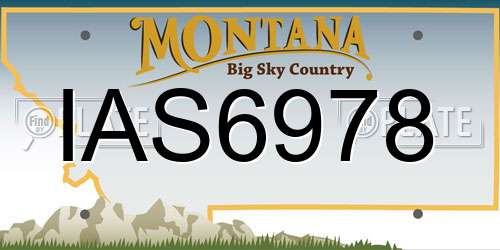 IAS6978 Montana License Plate