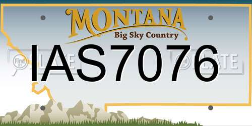 IAS7076 Montana License Plate