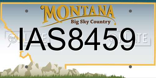 IAS8459 Montana License Plate