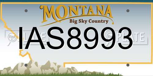 IAS8993 Montana License Plate
