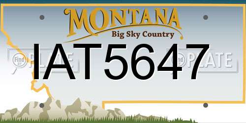 IAT5647 Montana License Plate