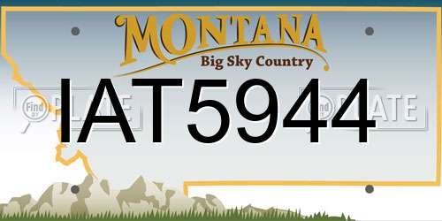 IAT5944 Montana License Plate