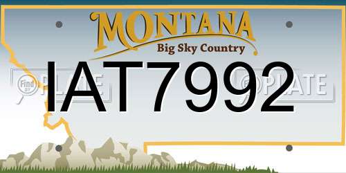 IAT7992 Montana License Plate