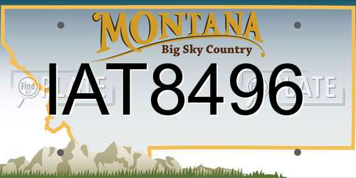 IAT8496 Montana License Plate