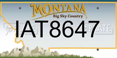IAT8647 Montana License Plate