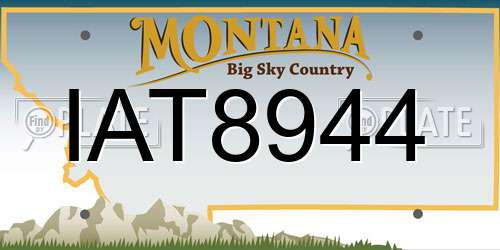 IAT8944 Montana License Plate