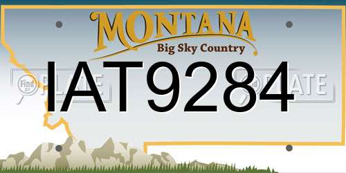 IAT9284 Montana License Plate