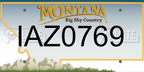 IAZ0769 Montana License Plate