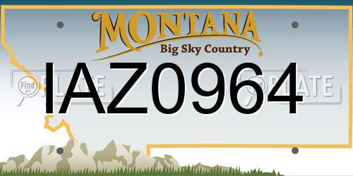 IAZ0964 Montana License Plate